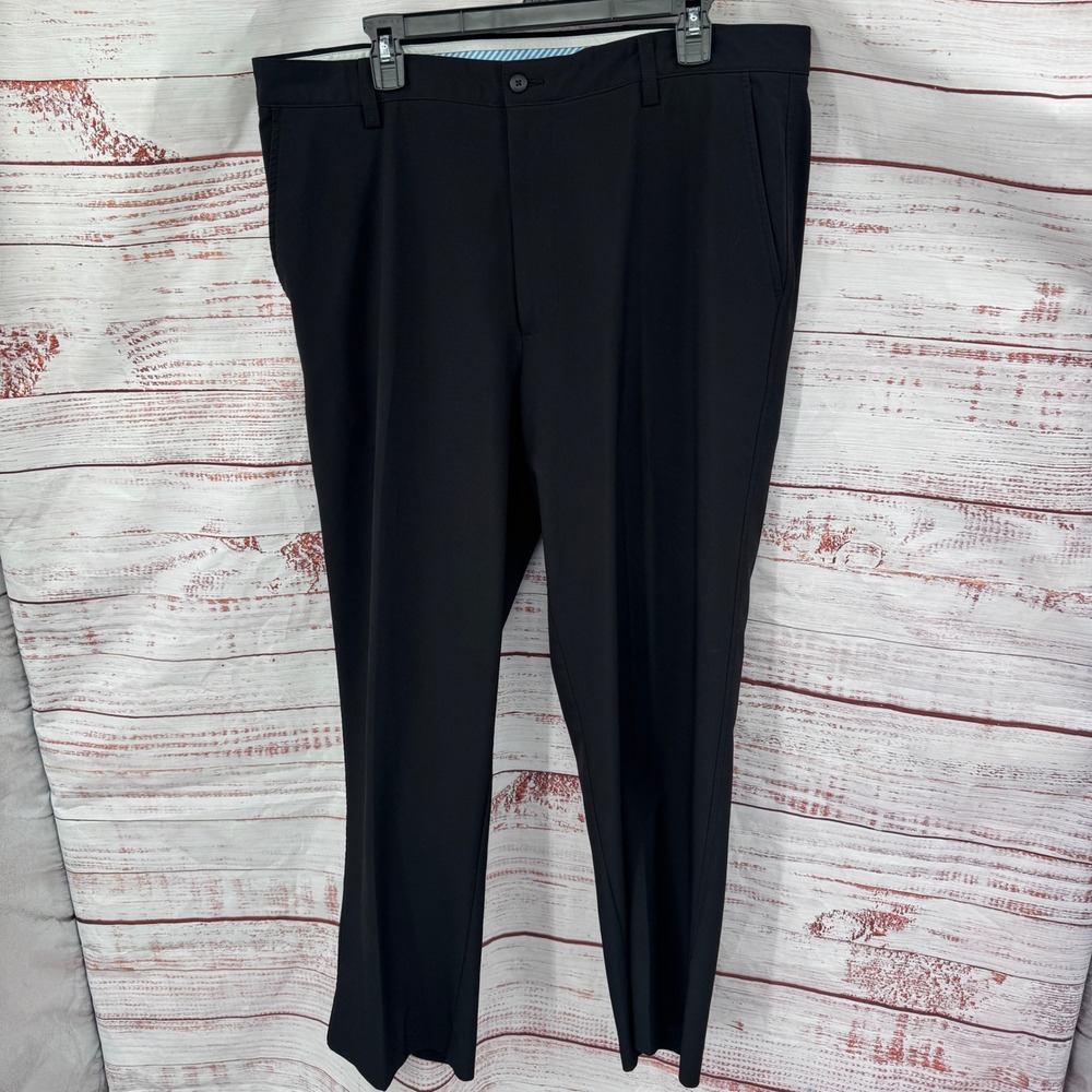 Footjoy Golf Pants Mens 38x32 Black Performance Flat Front Straight Leg Athletic